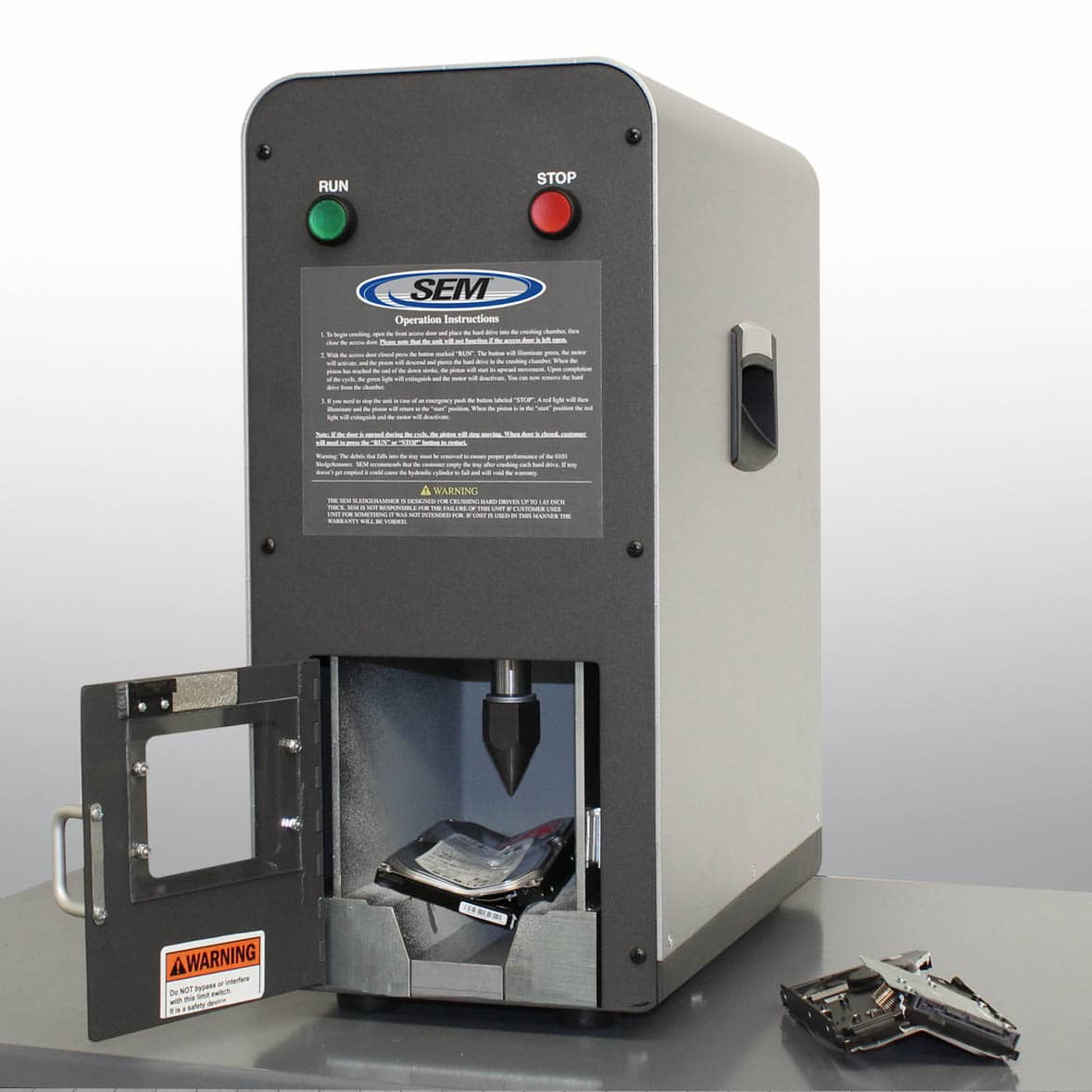 Hard drive destruction for data security